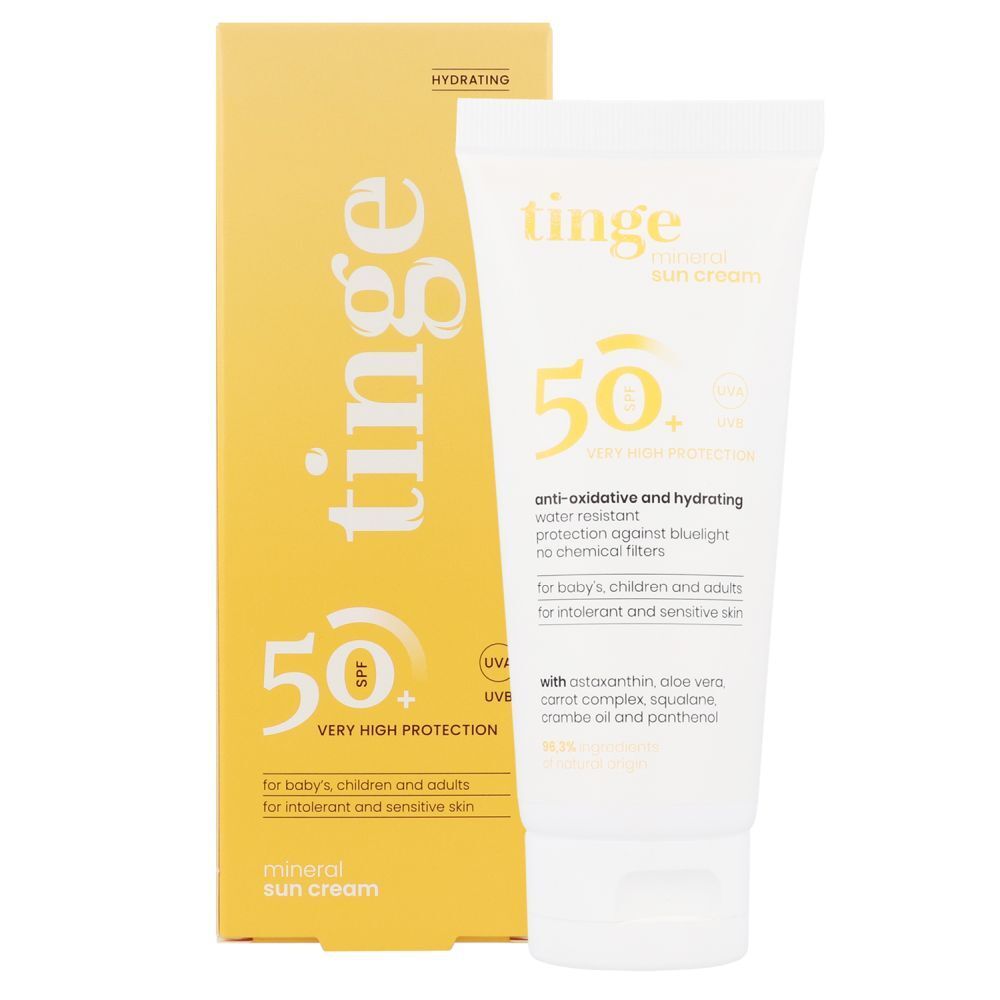 Tinge Crème Solaire Minérale SPF50+ très haute protection 100 ml Crème Protection Solaire