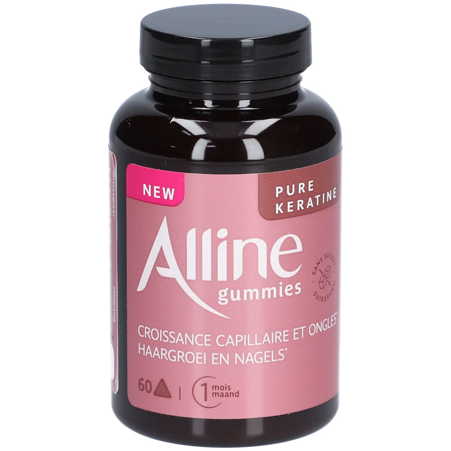 Alline Gummies Pure Kératine - Croissance capillaire et ongles 60 pc(s) Gomme Aux Fruits