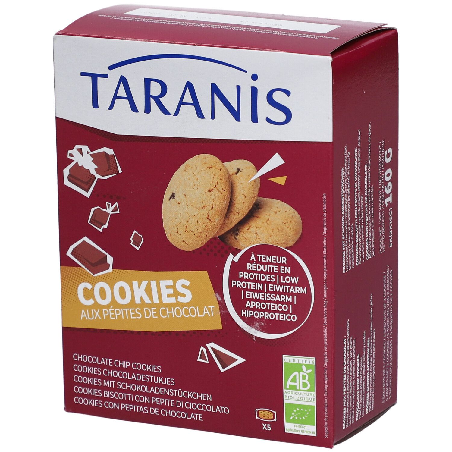 Taranis Cookies aux Pépites de Chocolat Bio 160 g Cookies