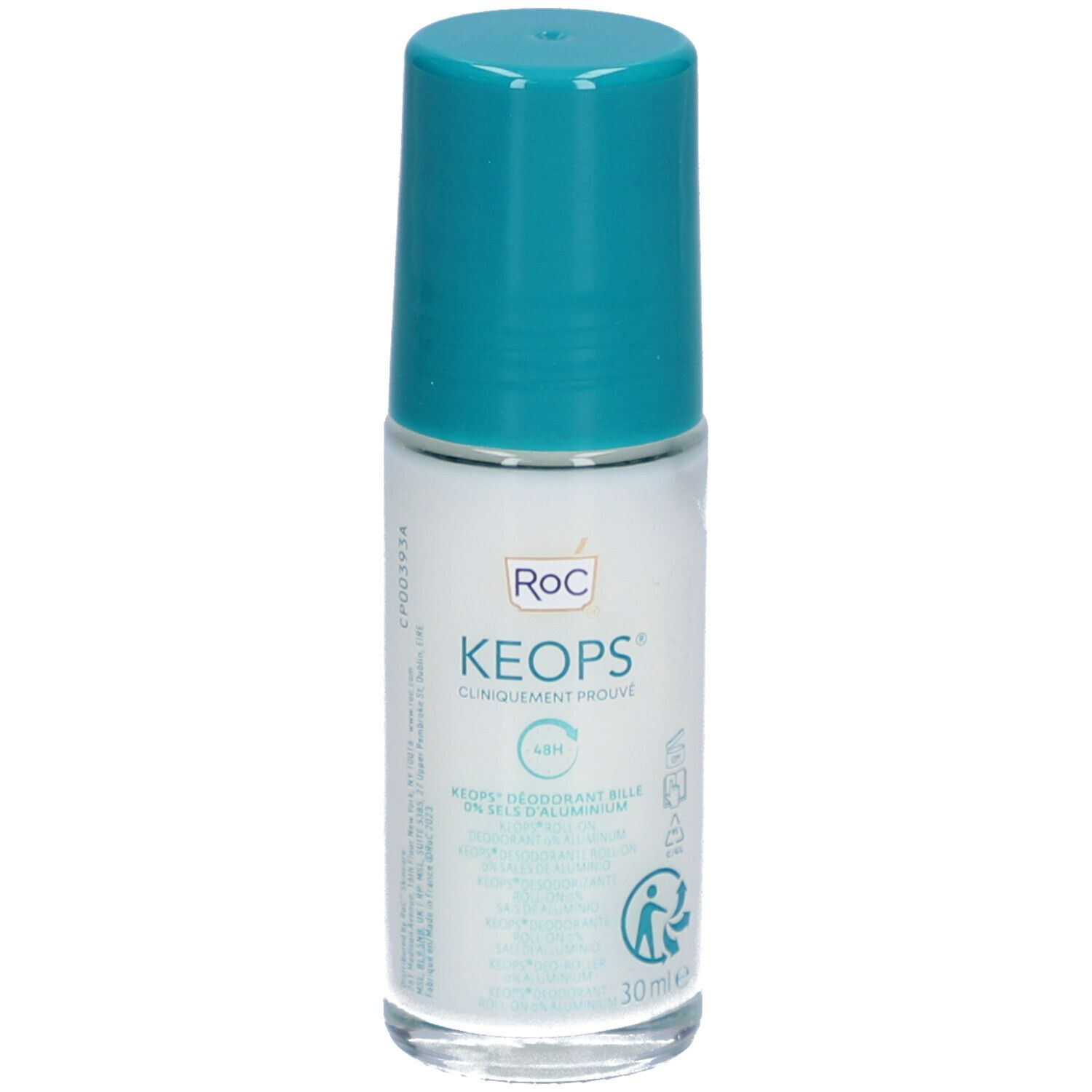 Roc Keops Déodorant Roll-On 0% Aluminium Rouleau 30 Ml