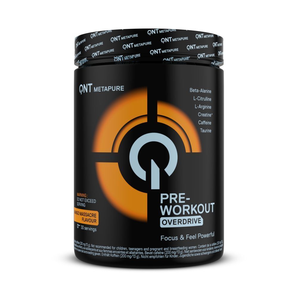 QNT Metapure Preworkout Overdrive Mango Massacre Poudre 390 g
