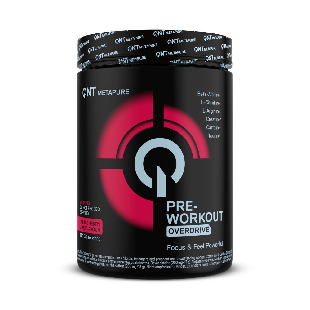 Qnt Metapure Preworkout Overdrive Wild Cherry Lime Poudre 390 G Enfants