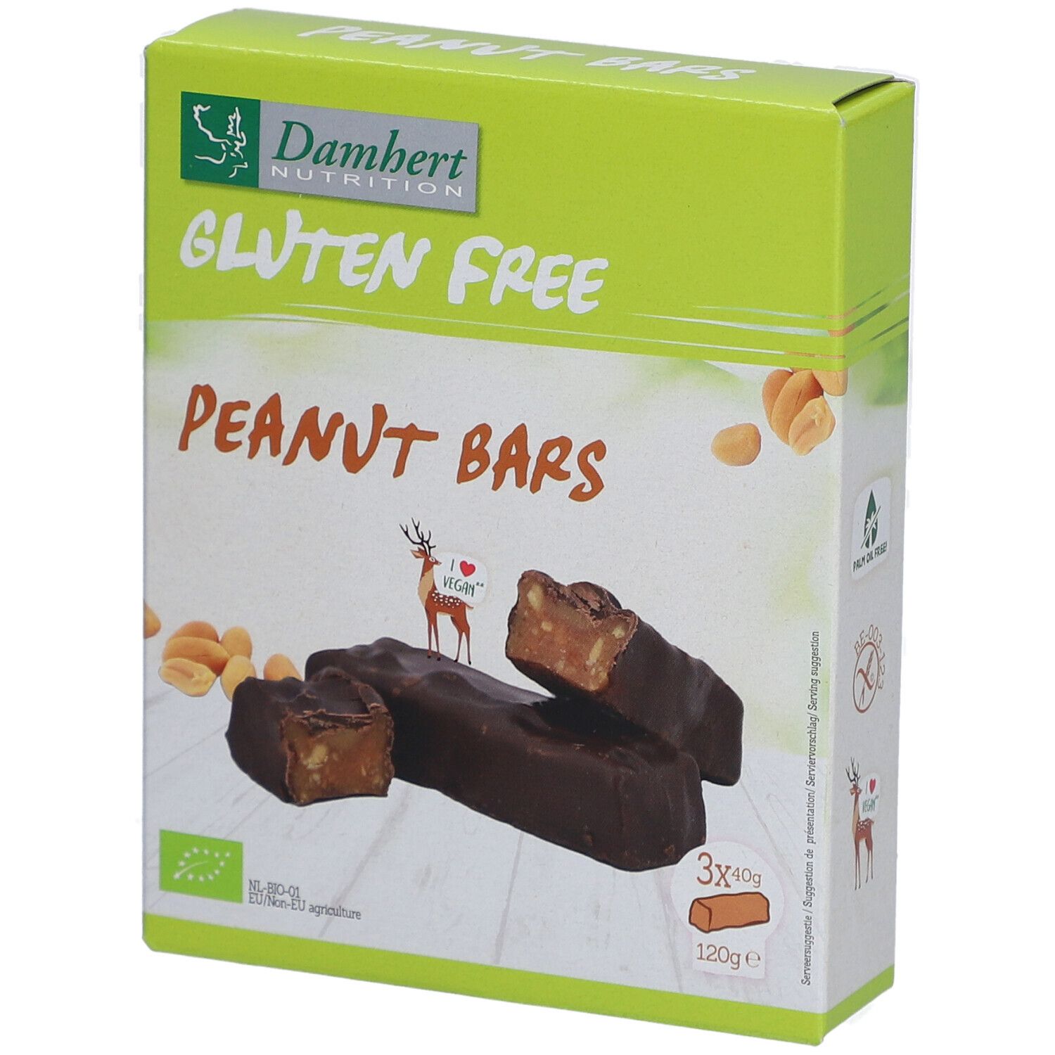 Damhert Wellbeing Barres aux Cacahuètes sans Gluten 120 g Barre