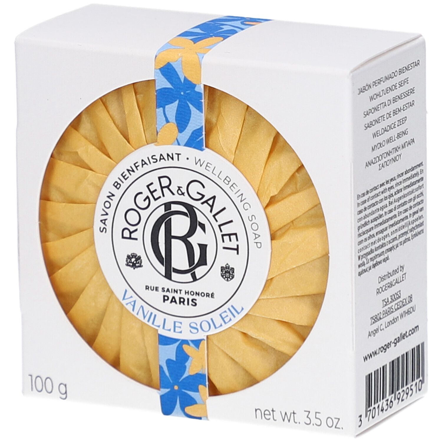 Cm_main_brand_3144 Roger & Gallet Vanille Soleil Savon Solide G 100 - Image 1