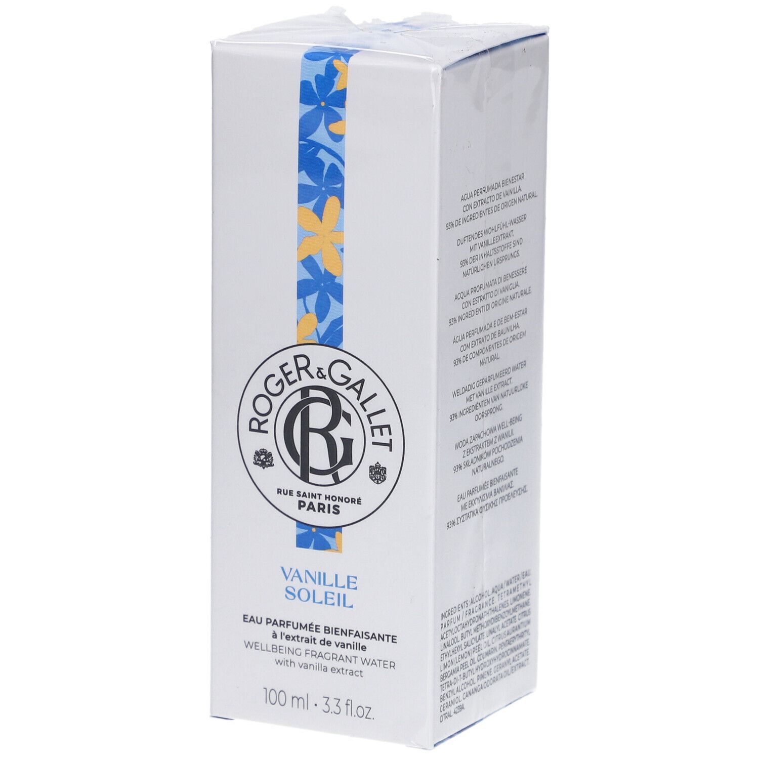 Roger&Gallet Eau Parfumée Bienfaisante Vanille Soleil 100ml 100 ml Eau De Parfum