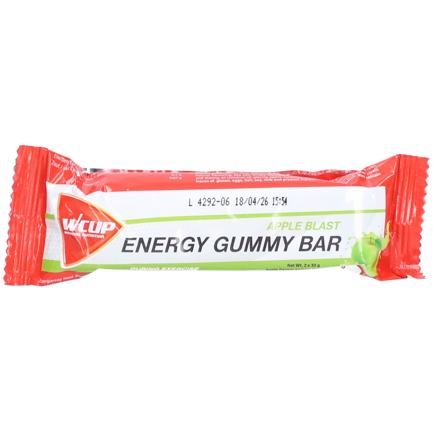WCUP Energy Gummy Bar Apple Blast 60 g Aliment