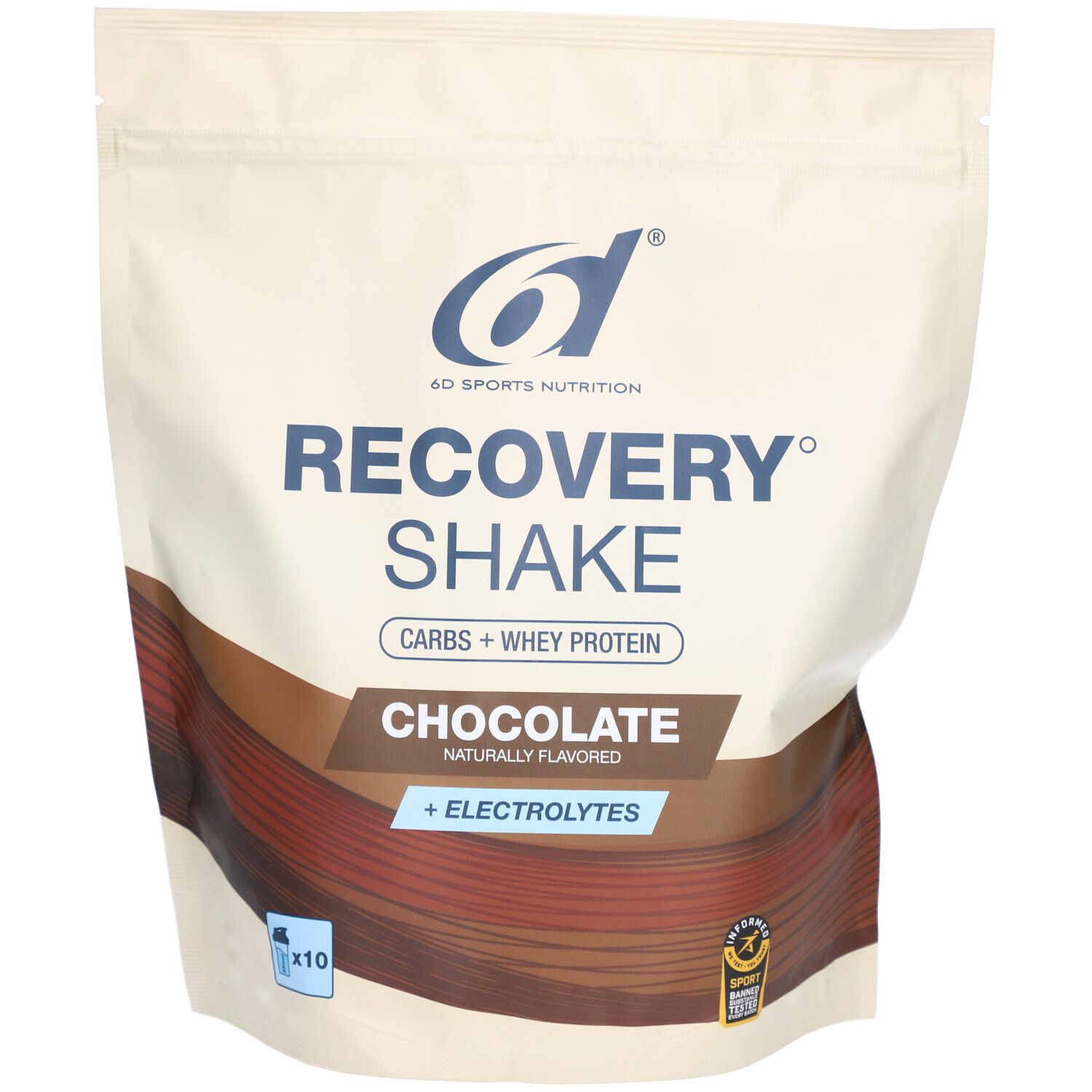 6d Sports Nutrition Recovery Shake Chocolat Poudre 850 g