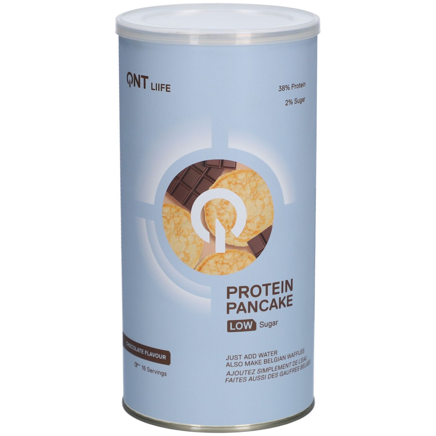 QNT Pancakes Protéinés Faible teneur en sucre | Saveur chocolat 500 g Aliment