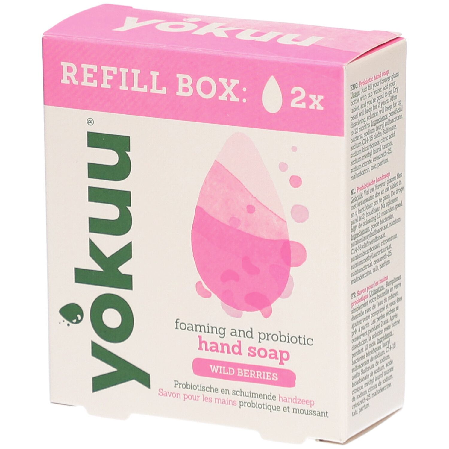 Yokuu Savon pour les mains Probiotique - Baies Sauvages - Recharge 2x300 ml Savon