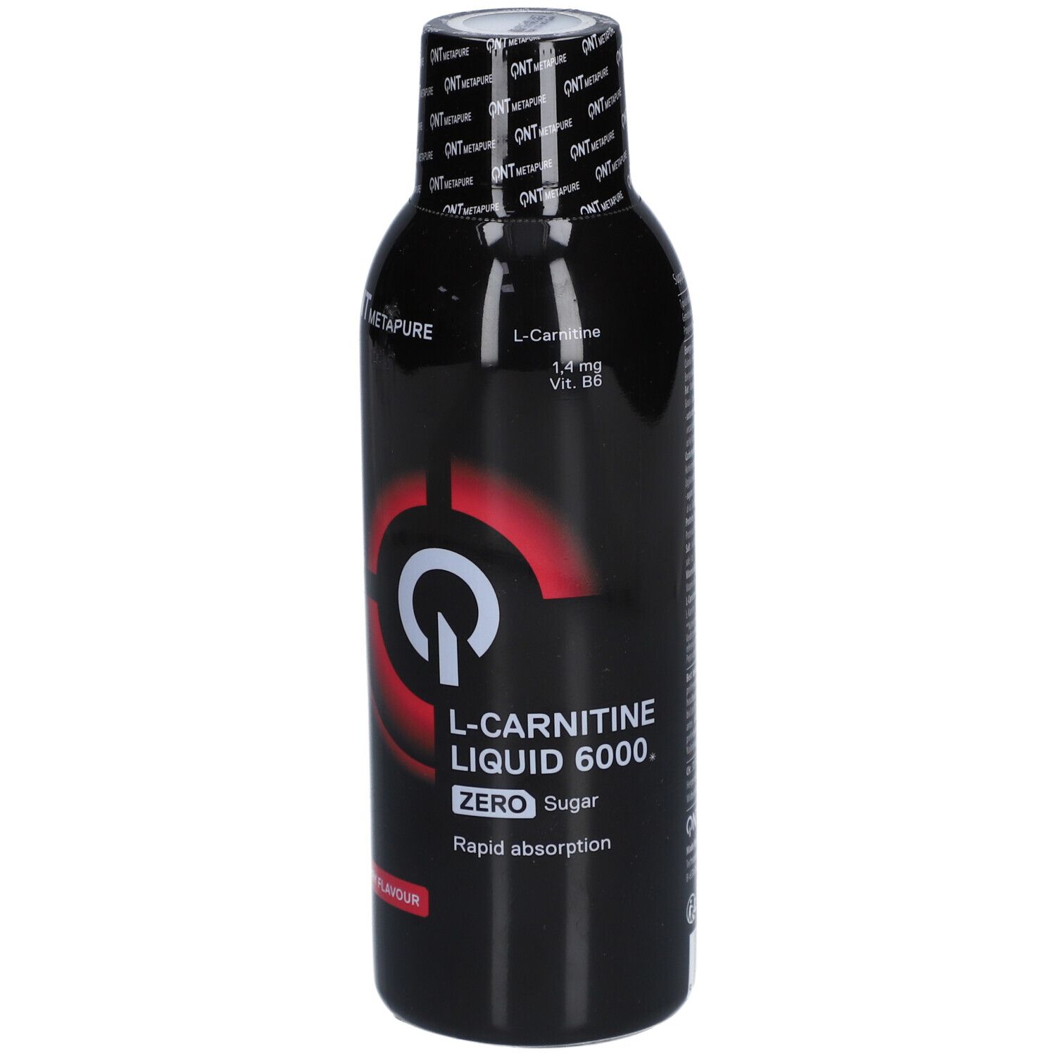 Qnt Metapure L-Carnitine Liquid 6000 Framboos Zero Sugar Framboise Fluide Oral 500 Ml Enfants