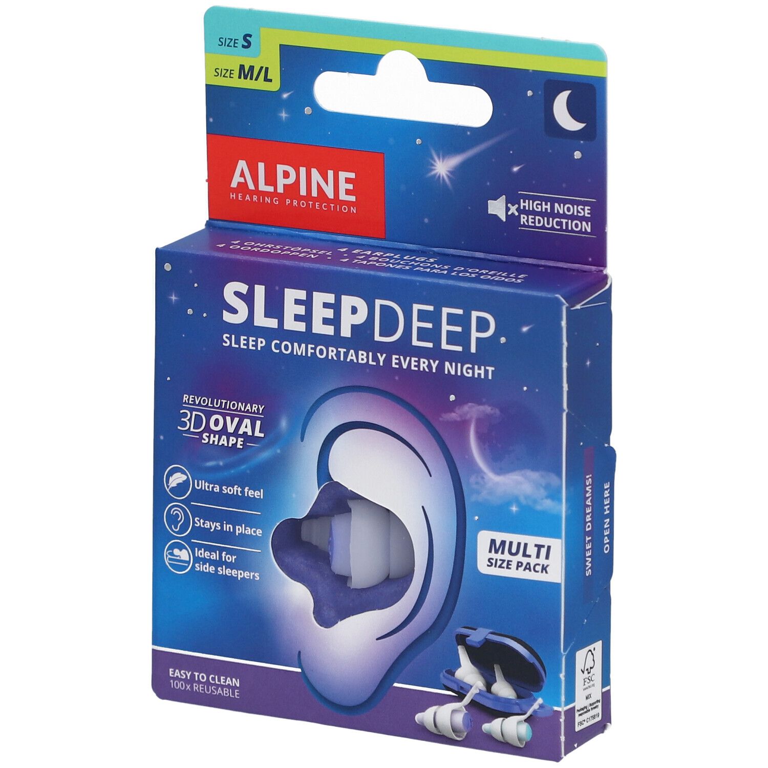 Alpine SleepDeep Bouchons d’Oreilles Pack Multi-Taille 2 pc(s) Bouchons D'Oreille
