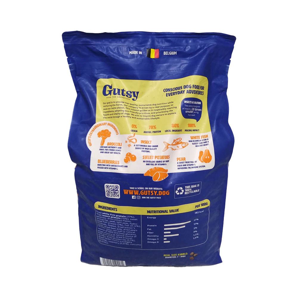 GUTSY Poissons Blancs & Insectes Petit Adulte 6 kg Aliment