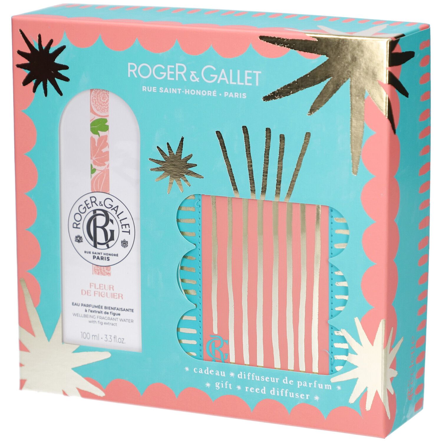 Roger & Gallet Cadeauset Eau Parfumee Bienfaisante Vijgenbloesem+ diffuser Emballage(S) Combi 100 ml