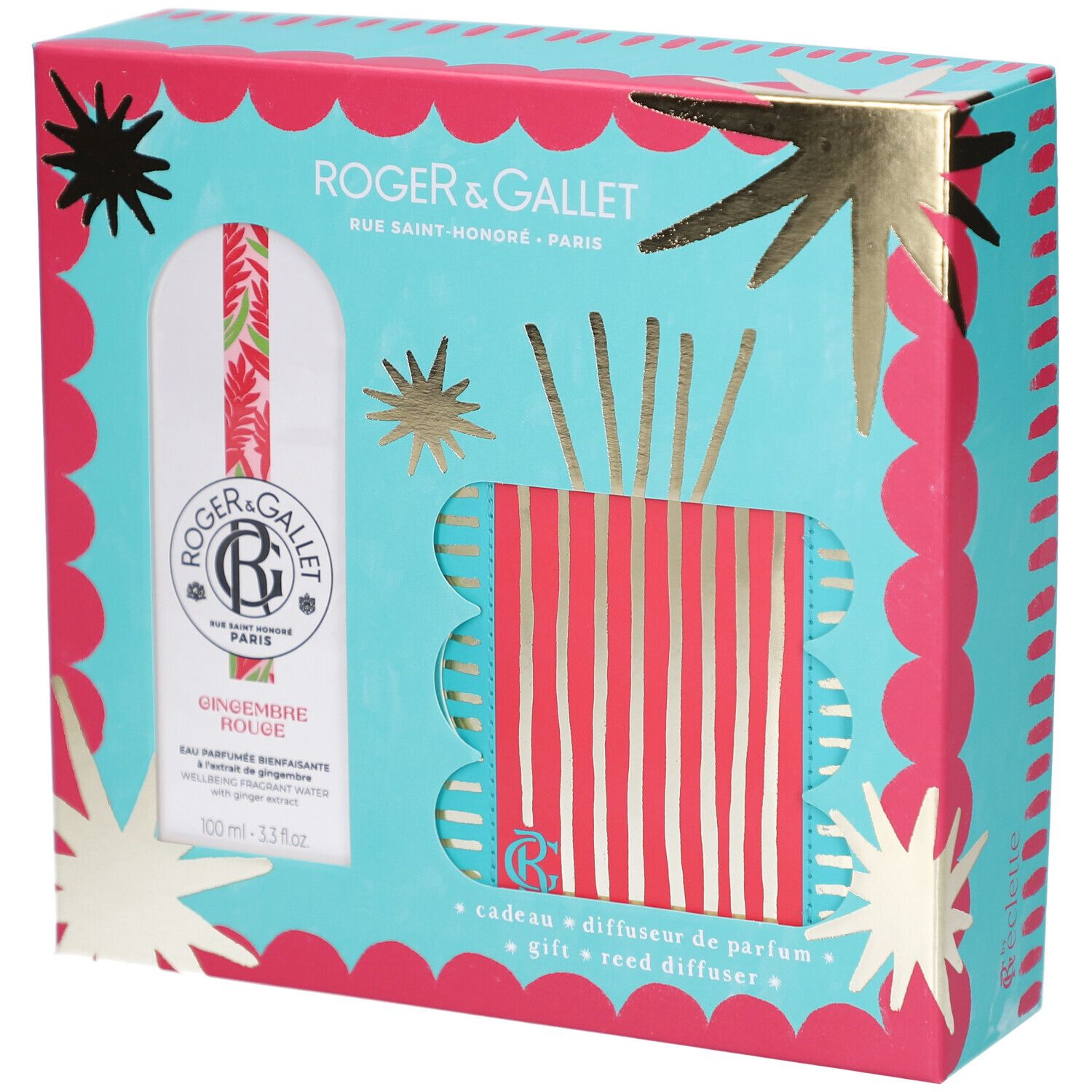 Roger & Gallet Cadeauset Eau Parfumee Bienfaisante Gingembre Rouge+ diffuser Emballage(S) Combi 100 ml