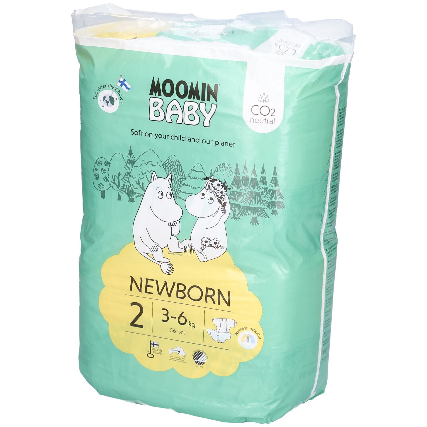 Moomin Couches Écologiques Taille 2 Mini (3-6 kg) 56 pc(s) Couches