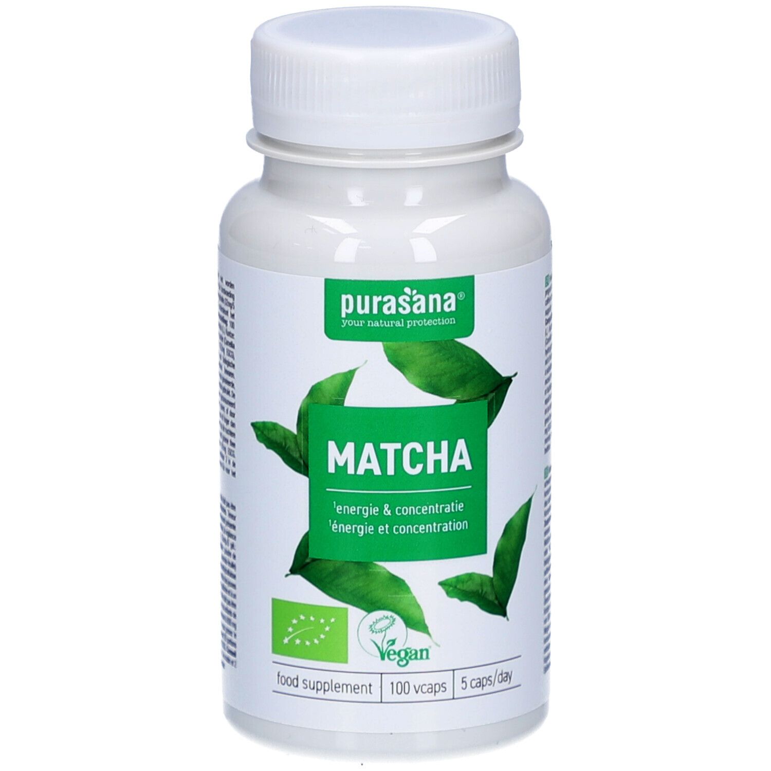 Purasana Vegan matcha BIO 100 pc(s) Capsule(S) Dure(S)