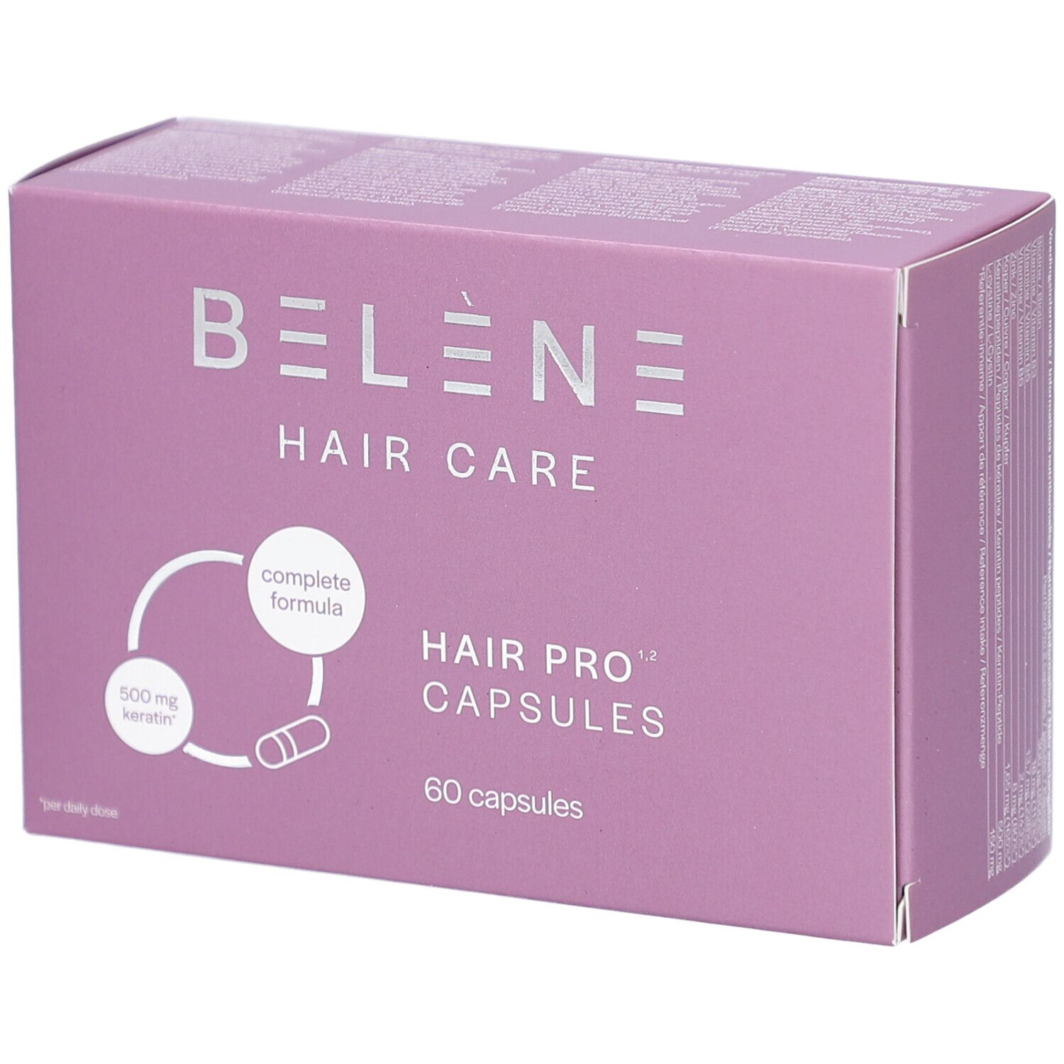Belène Hair Pro | Cheveux forts, sains et brillants | Kératine - Cystine - Biotine 60 pc(s) Capsule(S) Dure(S)