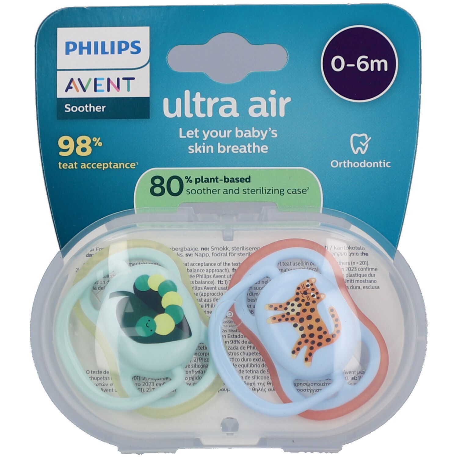 Philips Avent Ultra Air Sucette +0m Air escargot/chien 2 pc(s) Sucette(S)