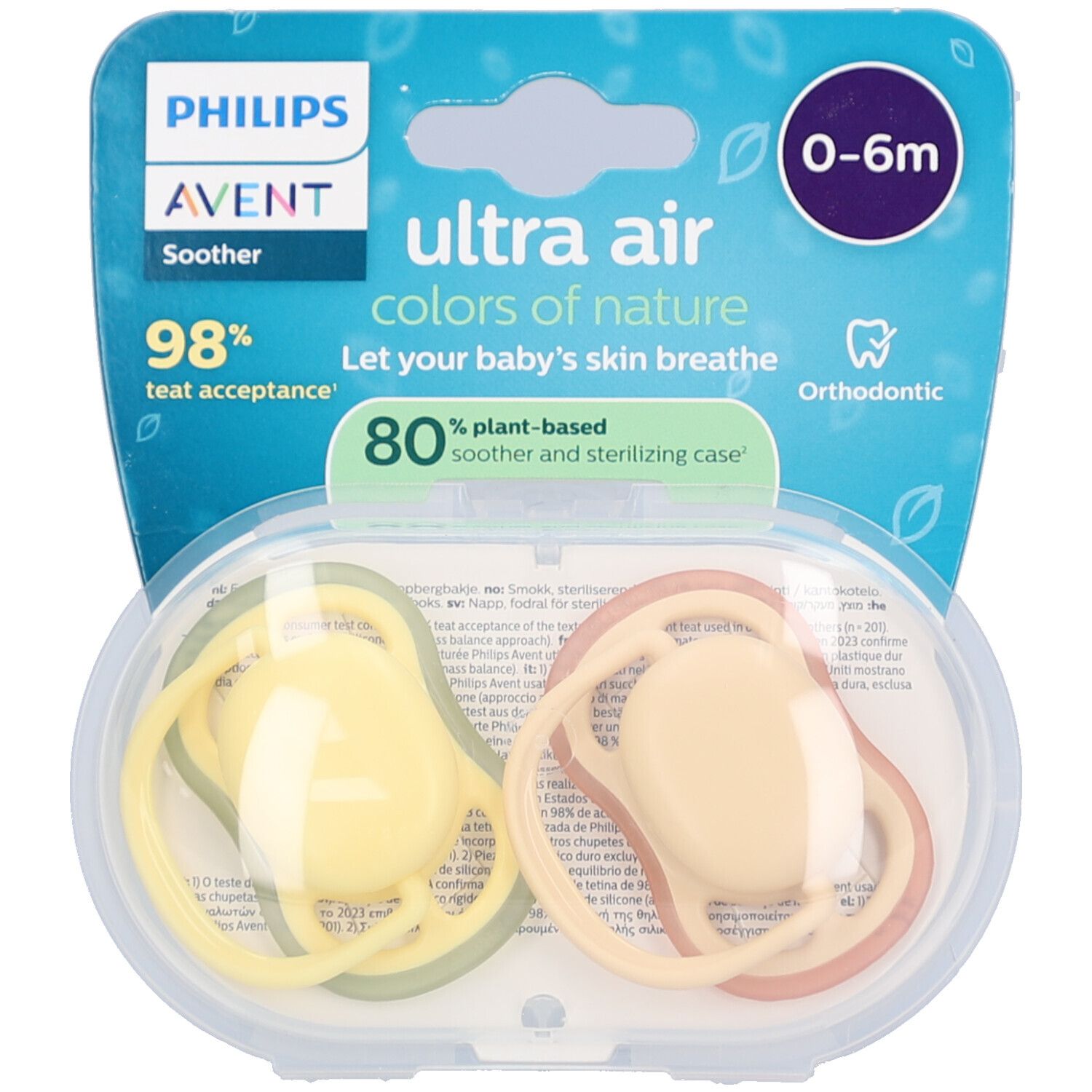 Philips Avent Ultra Air Sucette +0m Air beige/vert 2 pc(s) Sucette(S)