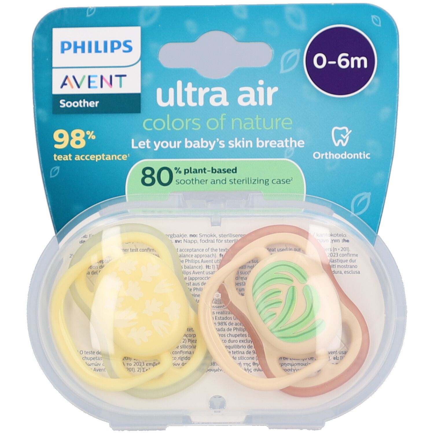 Philips Avent Ultra Air Sucette +0m Air design beige 2 pc(s) Sucette(S)