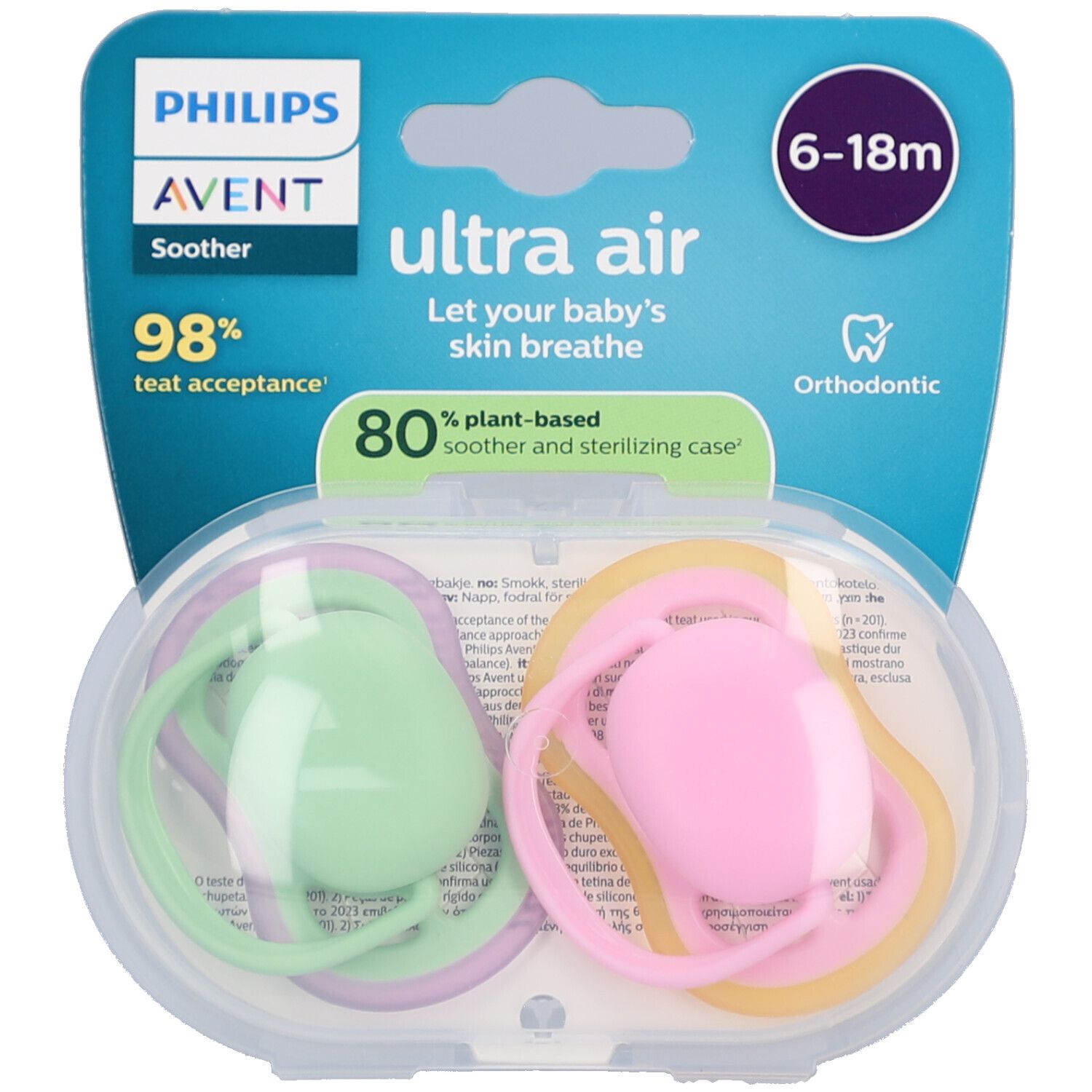 Philips Avent Sucette +6m Air rose/vert 2 pc(s) Sucette(S)