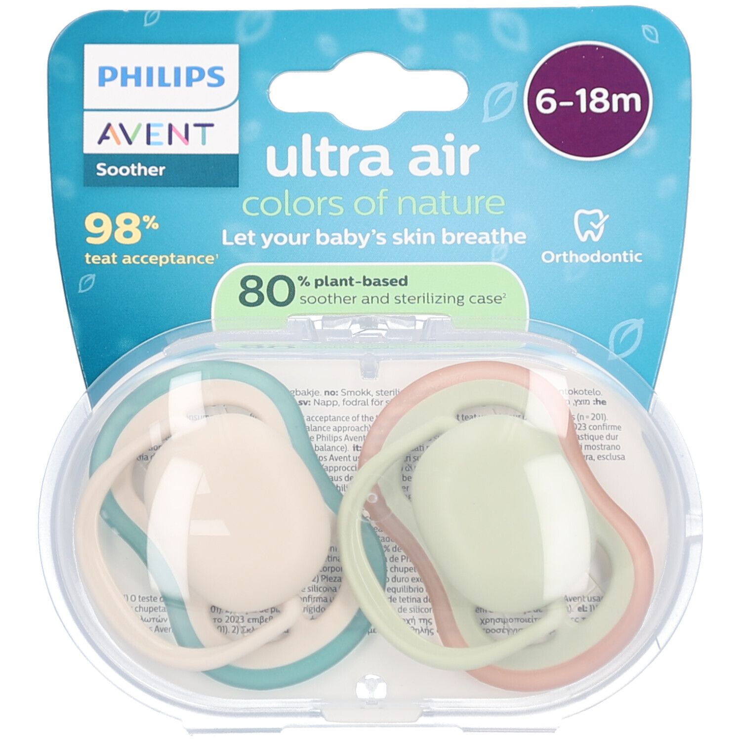 Philips Avent Sucette +6m Air olive/beige 2 pc(s) Sucette(S)