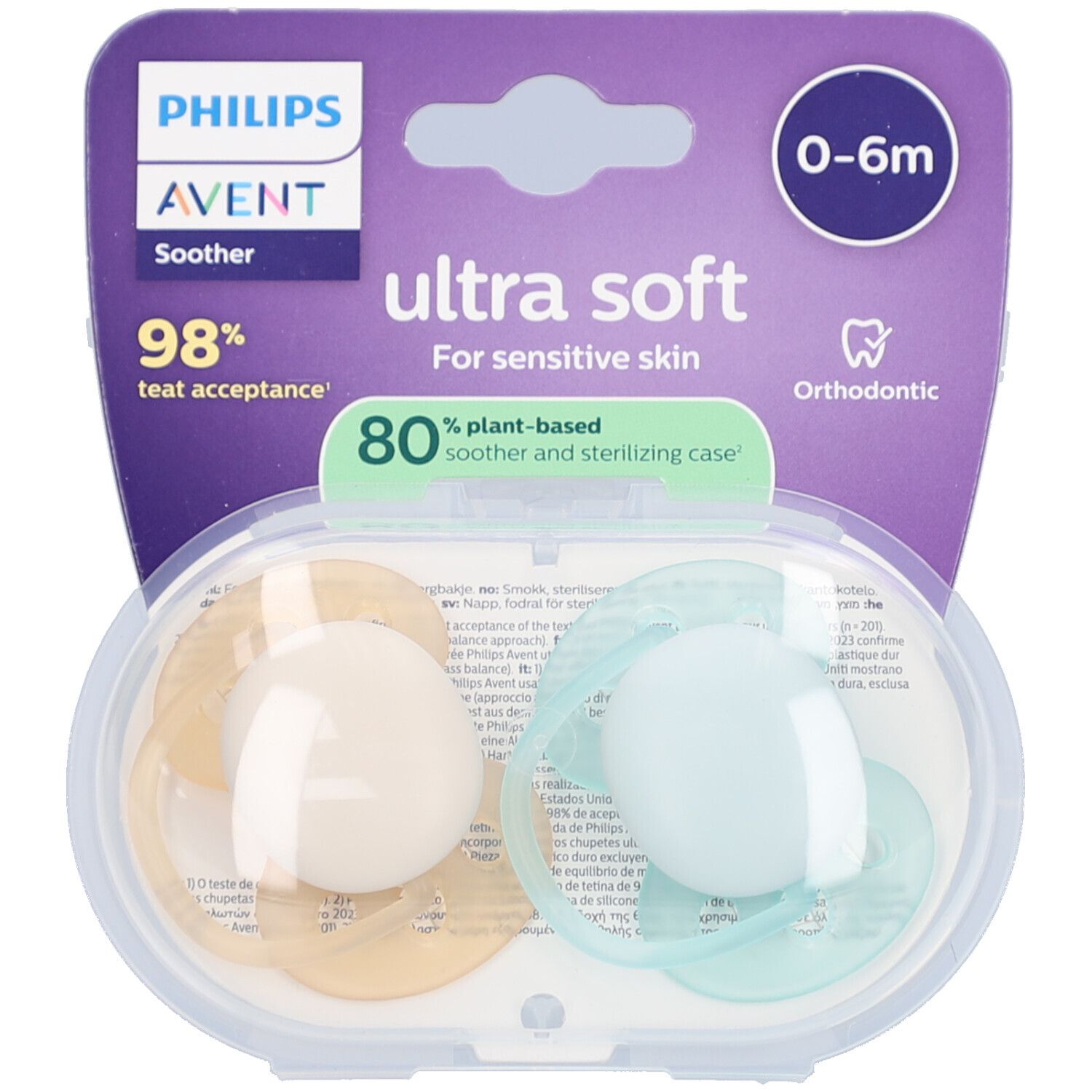 Philips Avent Sucette +0m Soft neutre 2 pc(s) Sucette(S)