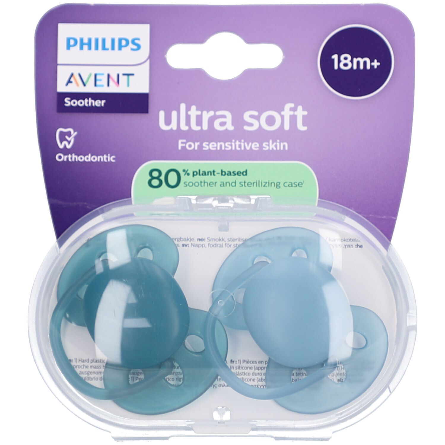 Philips Avent Ultra Air Sucette +18m Soft bleu/vert 2 pc(s) Sucette(S)