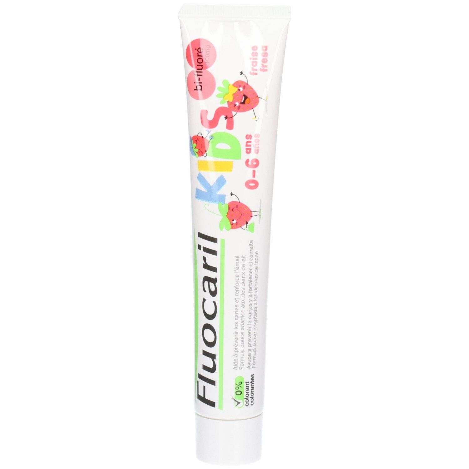 Fluocaril Kids Dentifrice Bi-Fluoré 0-6 Ans Fraise 75 Ml - Image 2