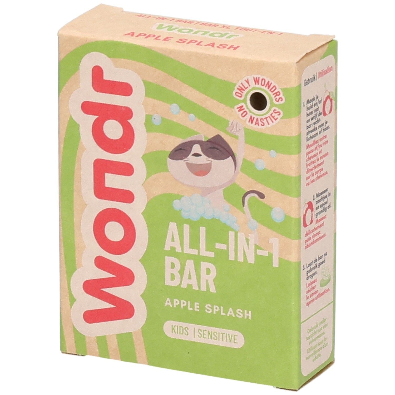 Wondr All-In-1 Bar Kids Apple Splash 55 g Savon