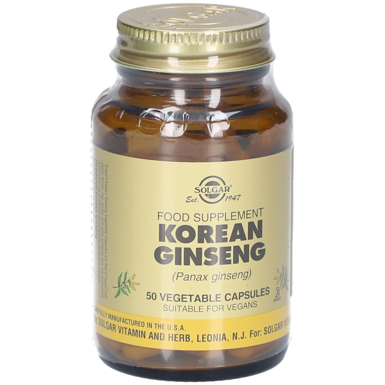 Solgar Ginseng Coréen Capsule(S) 50 Pc(S) - Image 1