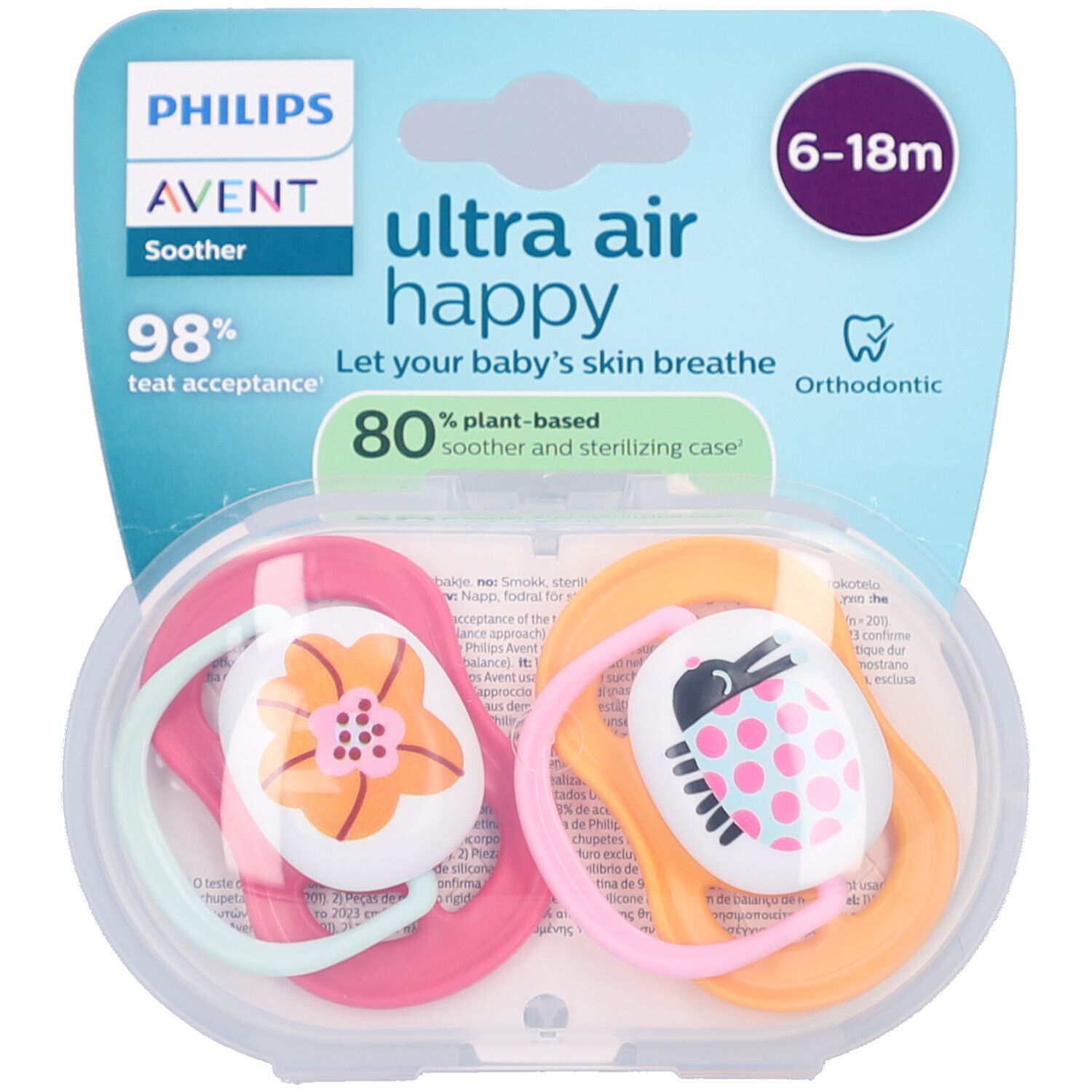 Philips Avent Ultra Air Sucette +6m Air collection girl 2 pc(s) Sucette(S)
