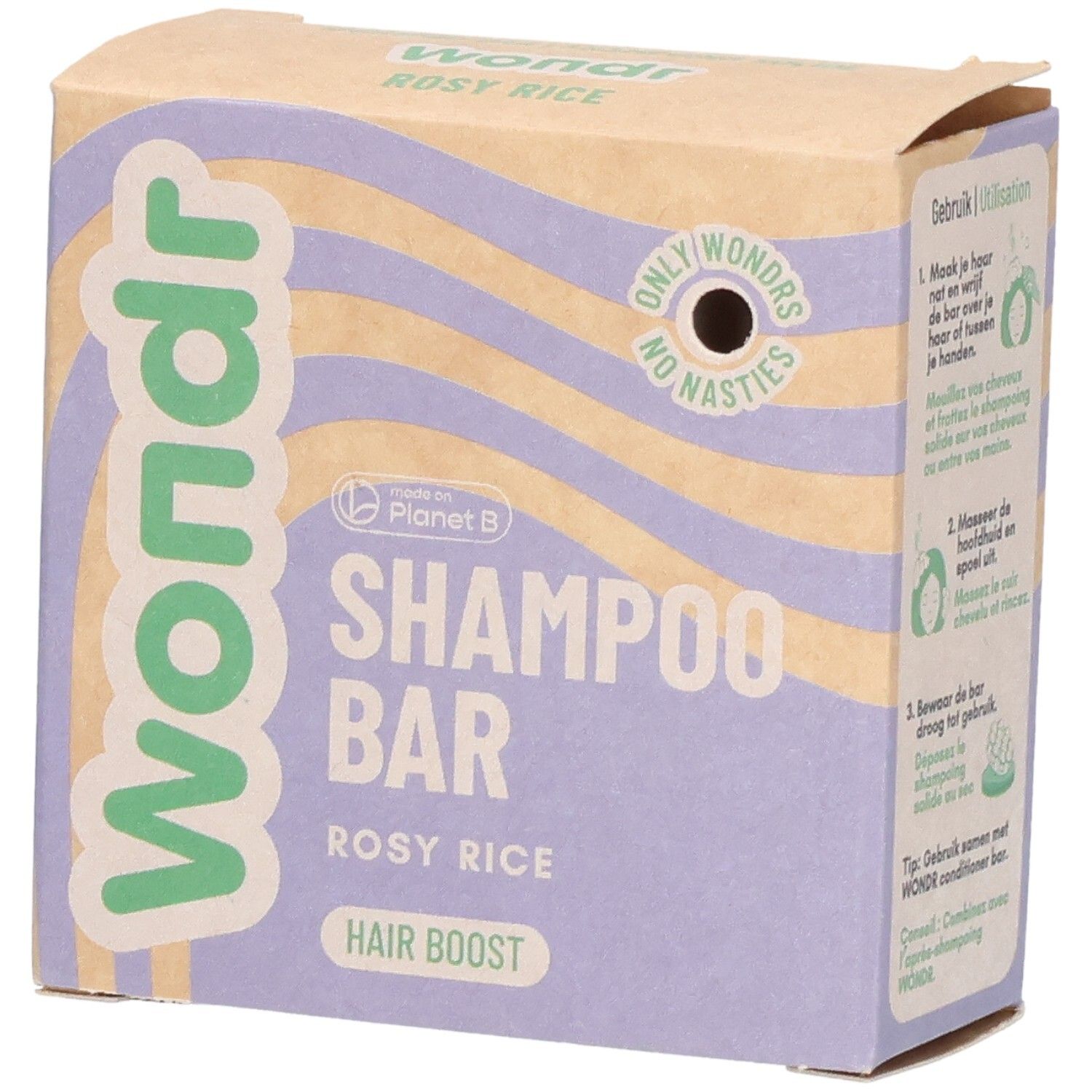 Wondr Shampoo Bar Rosy Rice 55 g Shampooing