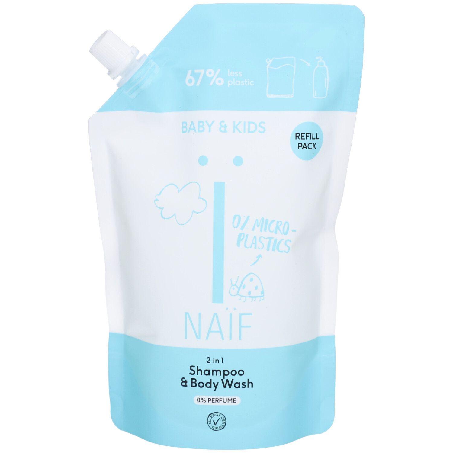 Naïf Baby & Kids Shampoo Body Wash Recharge Shampooing 500 ml