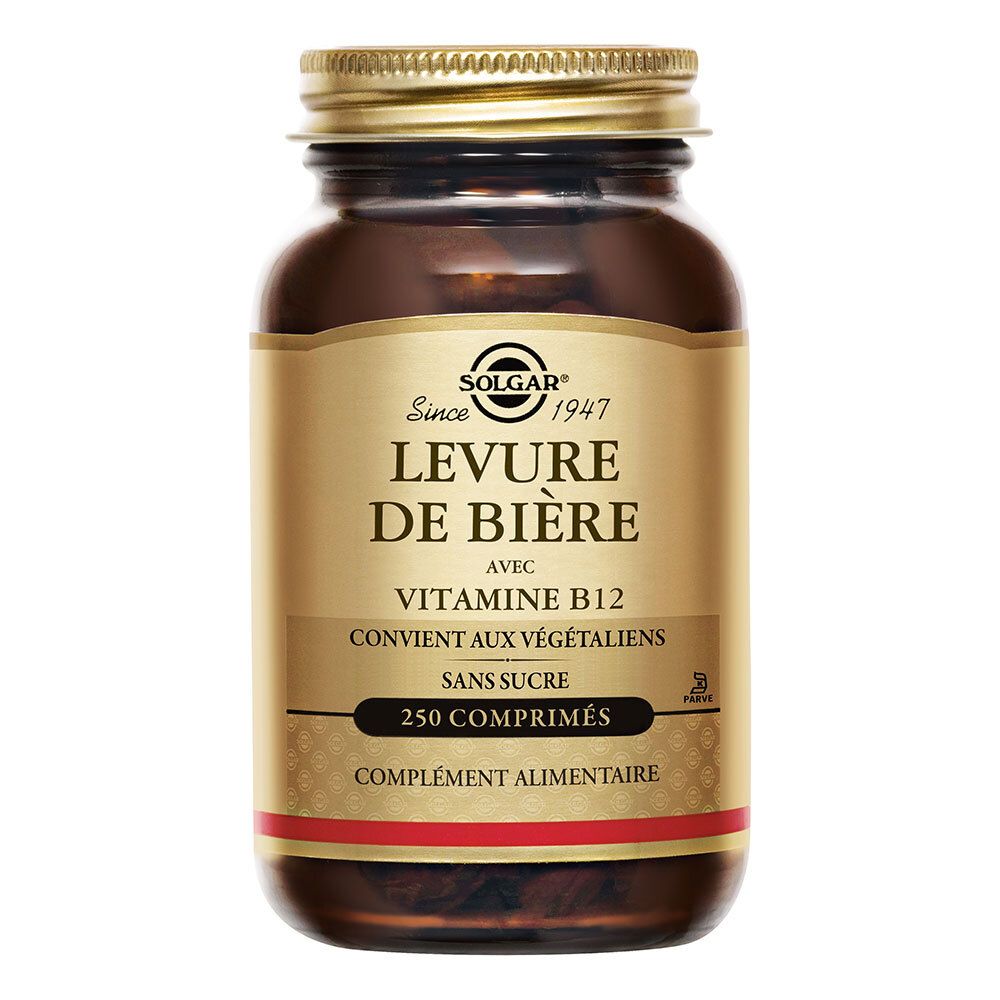 Solgar Levure de Bière - Vitamine B12 - Beauté Peau, Cheveux, Ongles - 250 comprimés 250 pc(s) Comprimé(S)