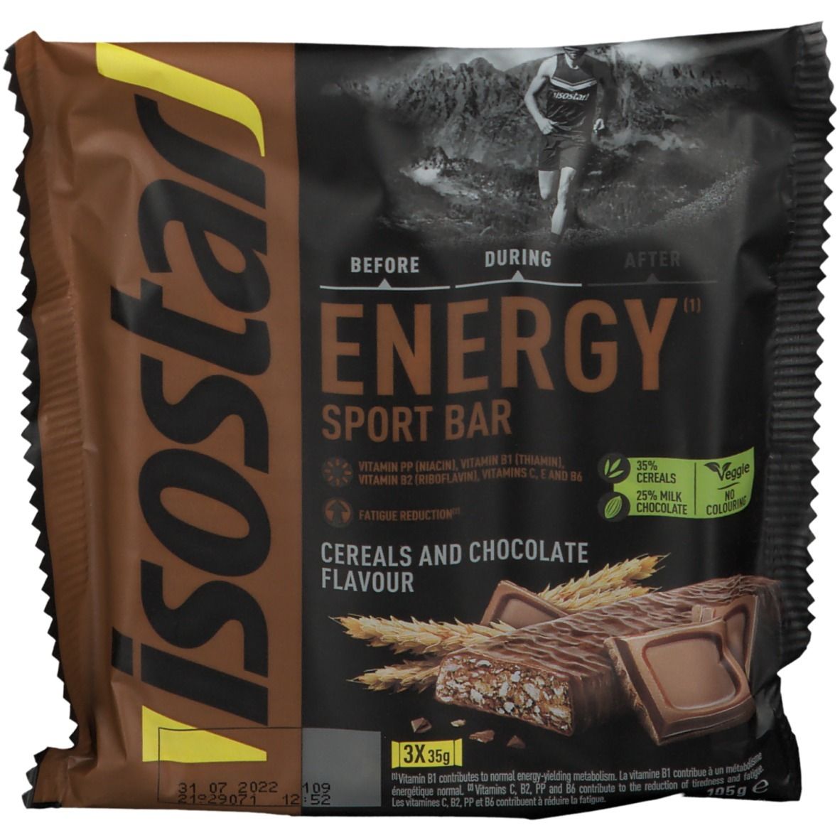 Isostar Barres Energy Sport Chocolat 3x35 g Barre