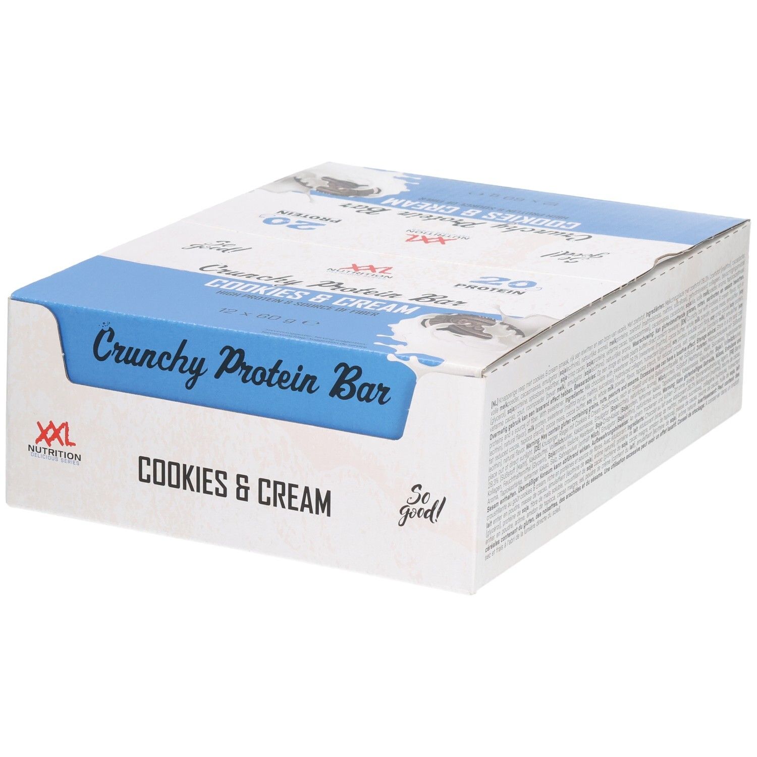 XXL Nutrition Crunchy Protein Bar Cookies & Cream 12 pc(s) Barre