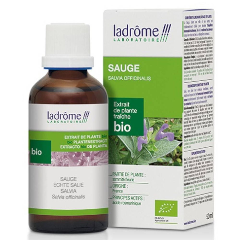 Ladrôme Extrait De Plante Fraîche Sauge Bio Teinture(S) 50 Ml