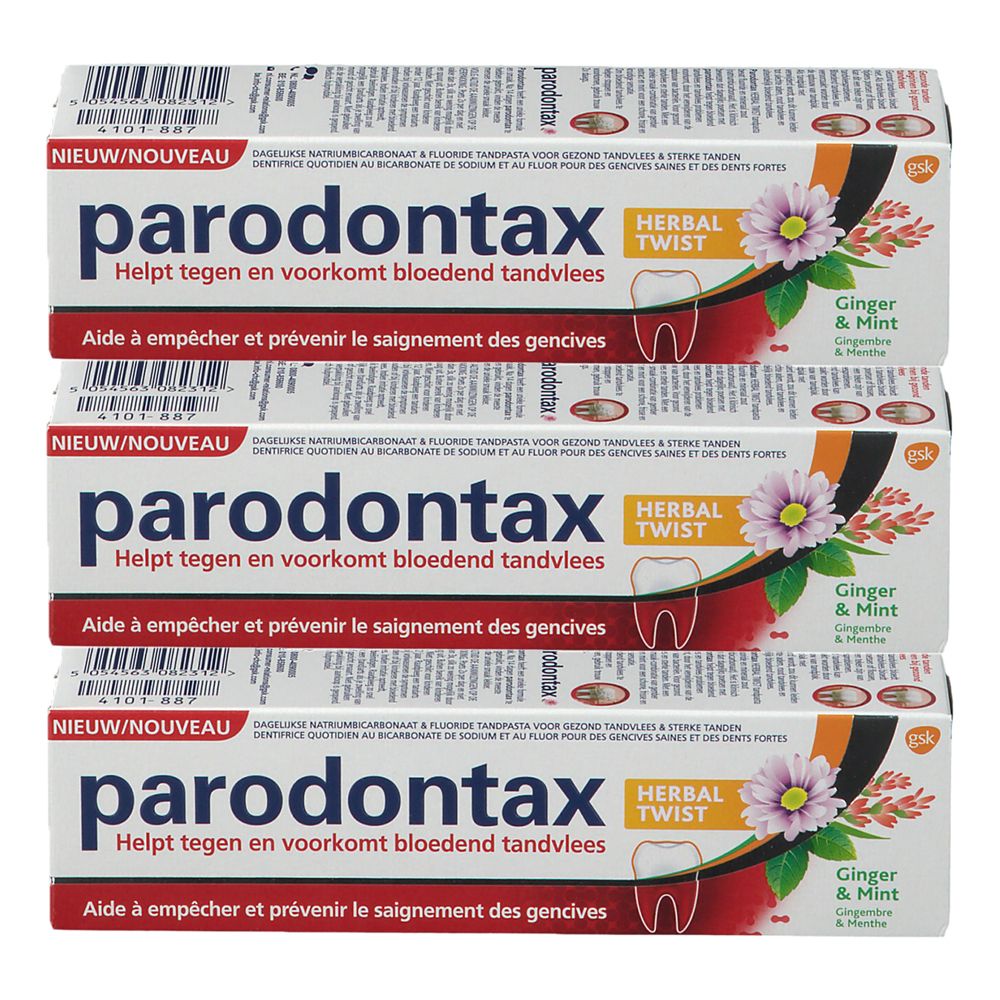 parodontax Dentifrice Herbal Twist Gingembre & Menthe Dentifrice(S) 3x75 ml