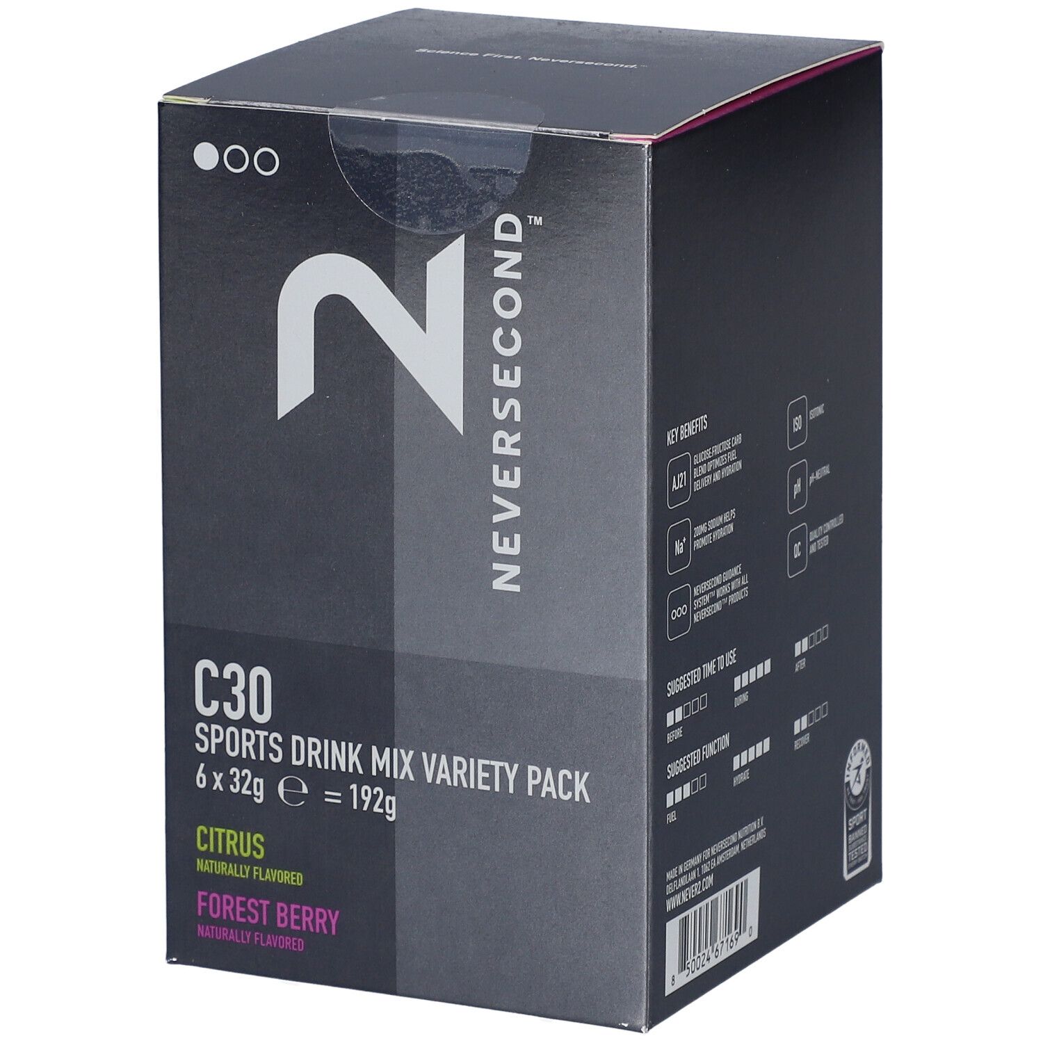 Neversecond Boisson Énergétique C30 Citru Noir 32 G - Image 2