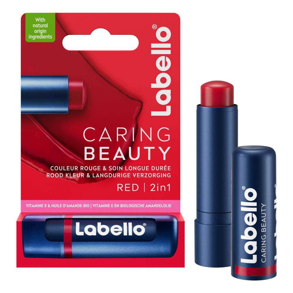 Labello Caring Beauty Red 2-In-1 Soin(S)S Des Lèvres 4,8 G