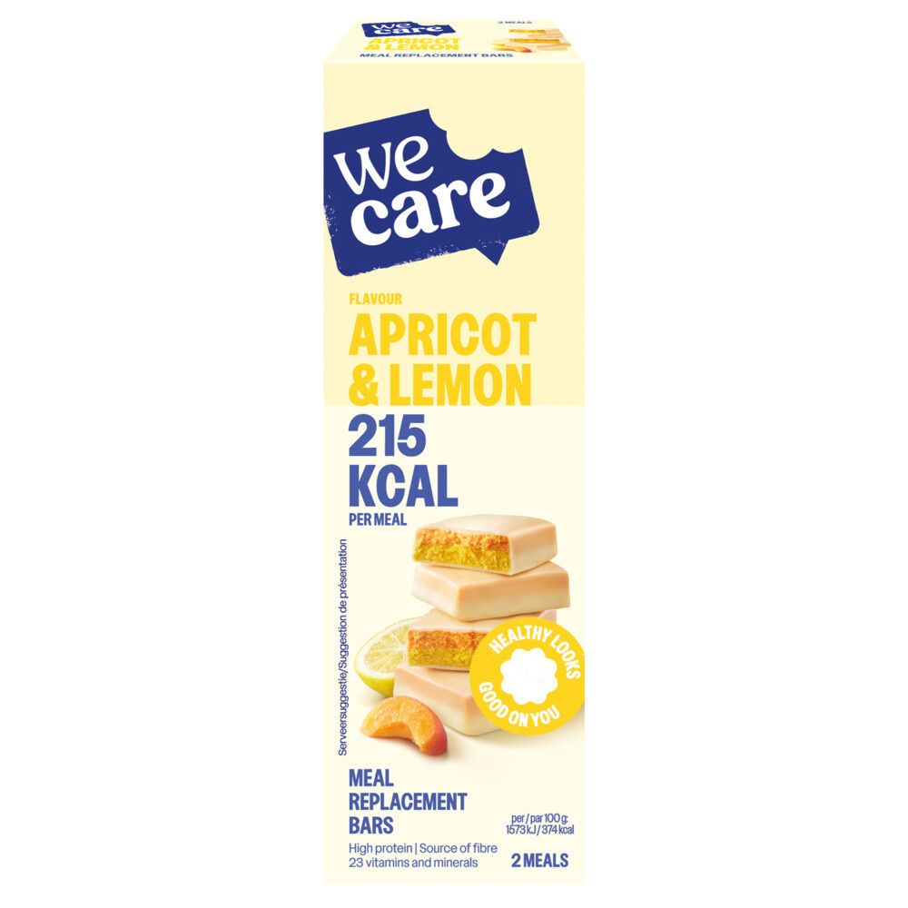 We Care Meal Replacement Bars Apricot & Lemon 2x58 g Barre