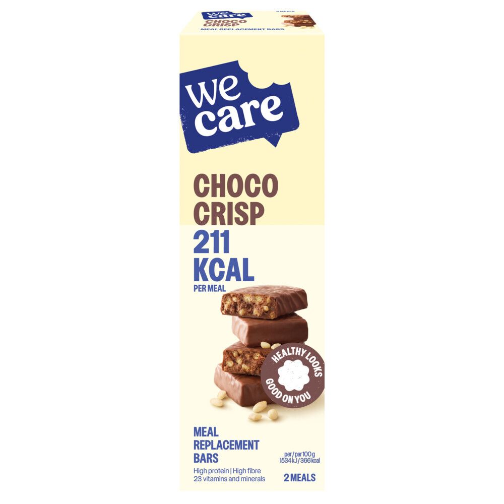 We Care Meal Replacement Bars Choco Crisp 2x58 g Barre