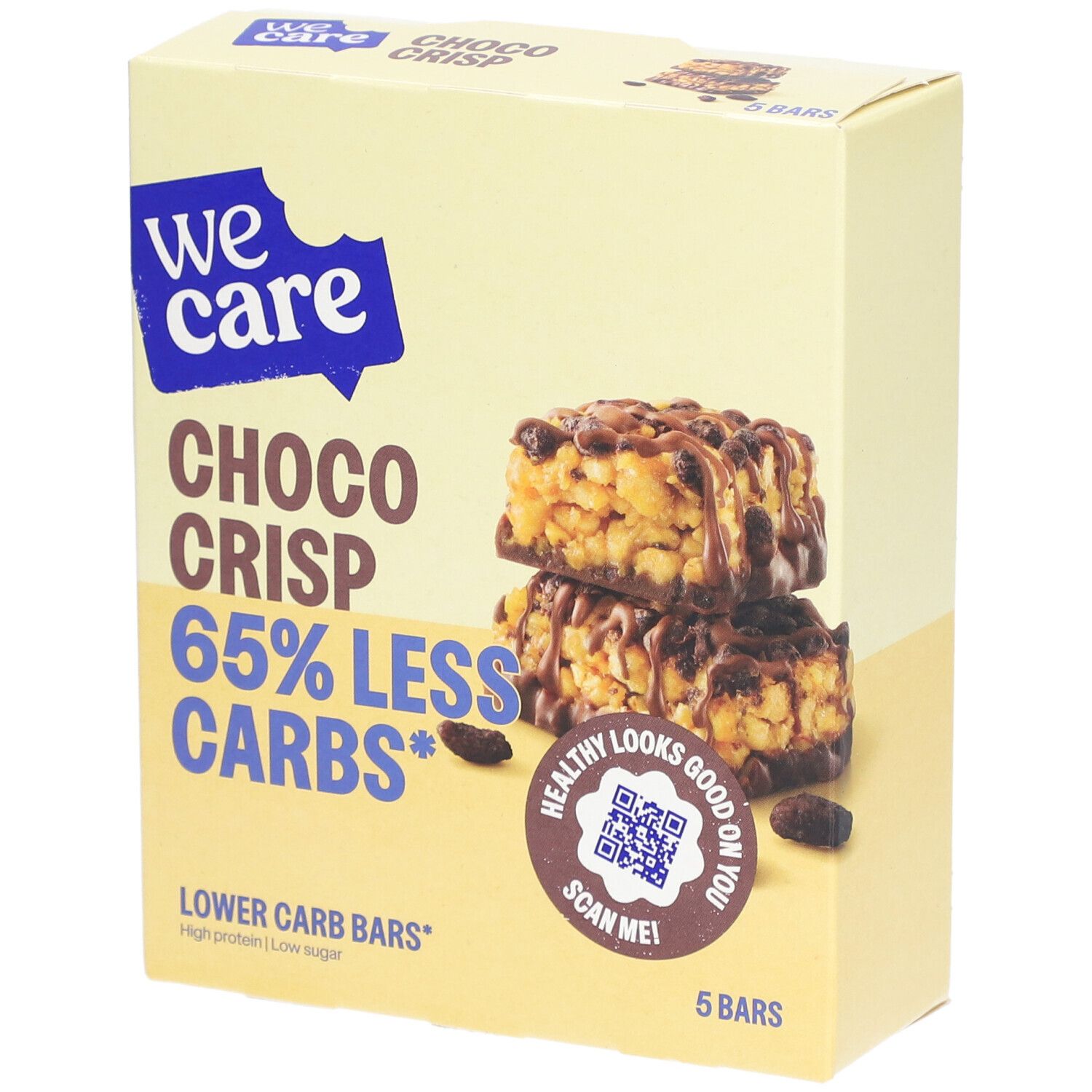 We Care Choco Crisp Barre pauvre en protéines 5x30 g