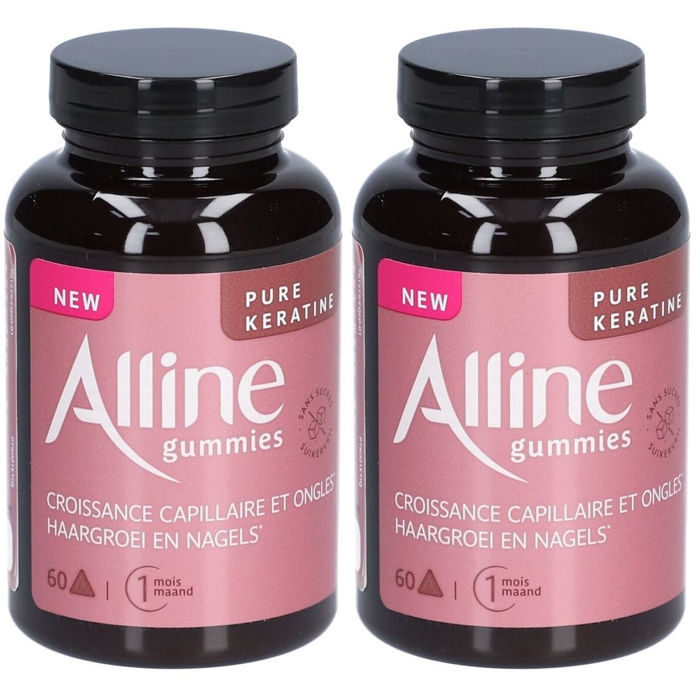 Alline Gummies Pure Kératine - Croissance capillaire et ongles 2x60 pc(s) Gummies