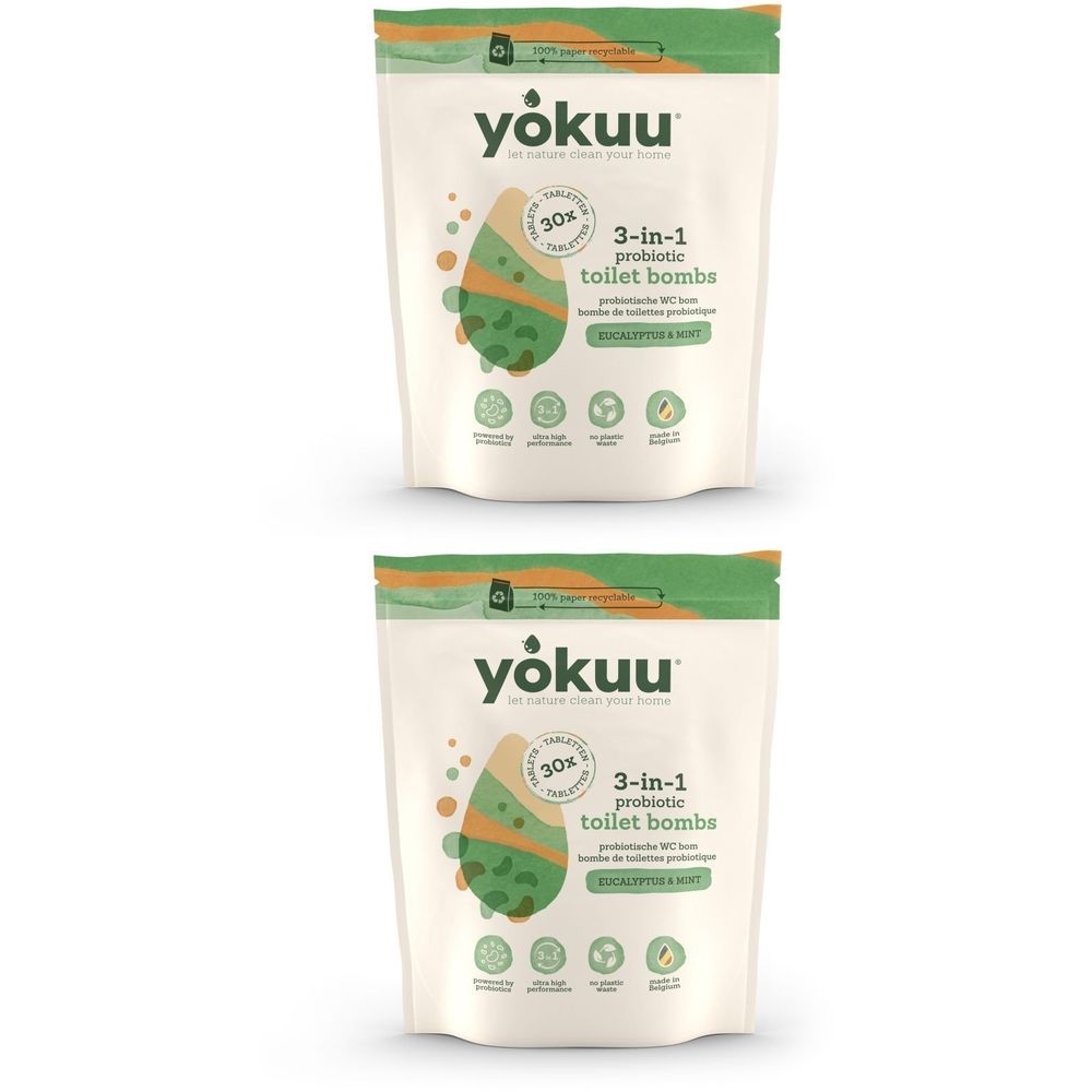 YOKUU Tablettes de bombe WC naturelle Eucalyptus/menthe 2x30 pc(s) Produit(S) Nettoyant(S)