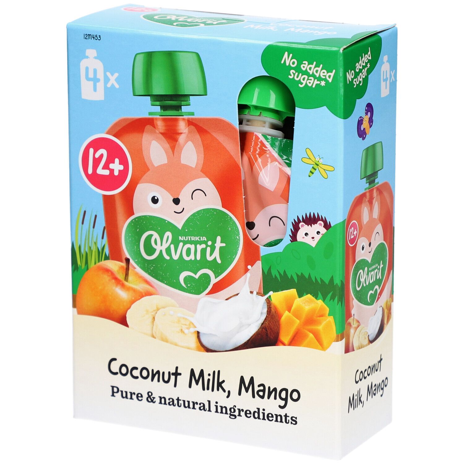 Olvarit | Gourde Fruits Bébé Dès 12 Mois Smoothie Mangue Coco 4x100 g