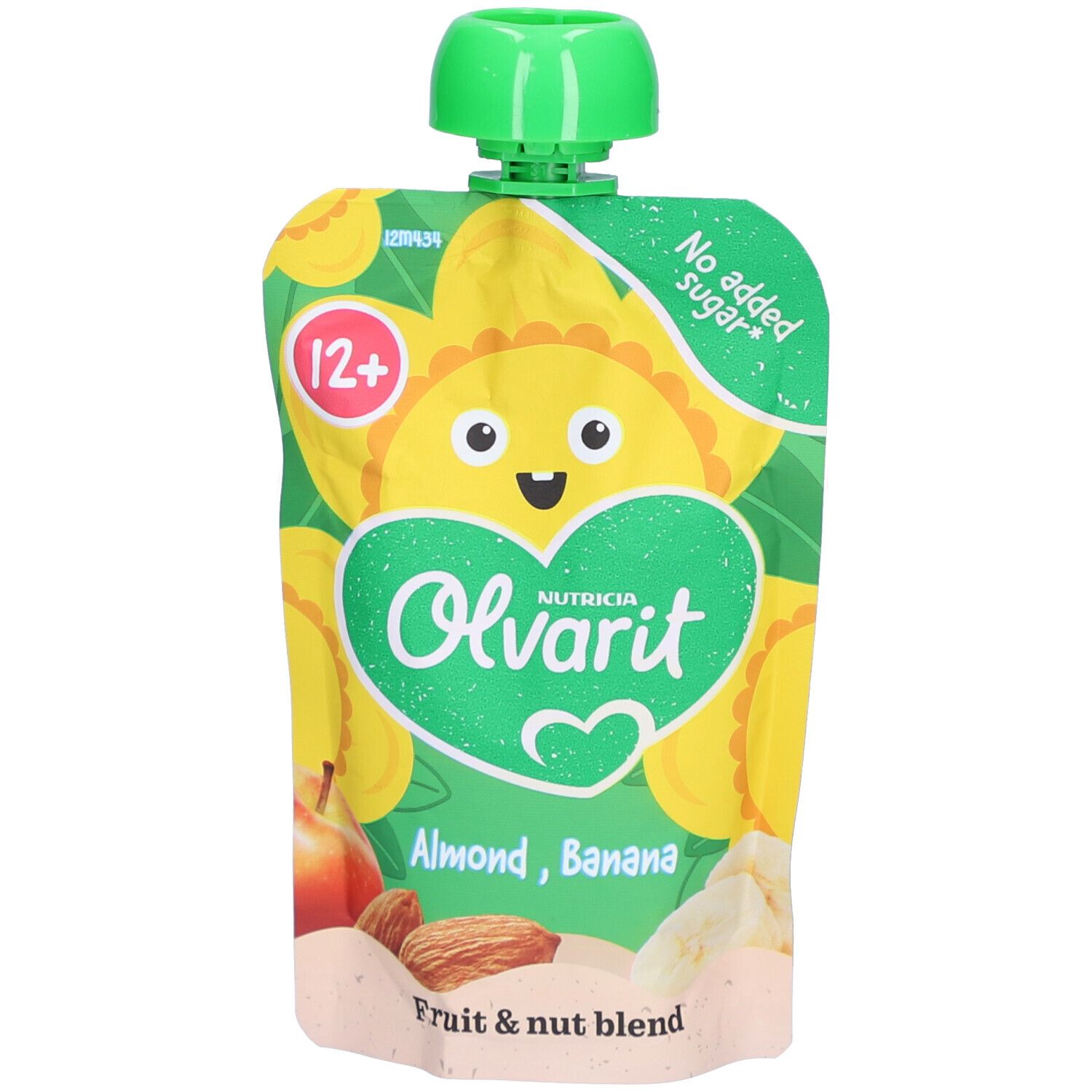 Olvarit | Gourde Fruits Bébé Dès 12 Mois Smoothie Lait d'amande Banane 100 g