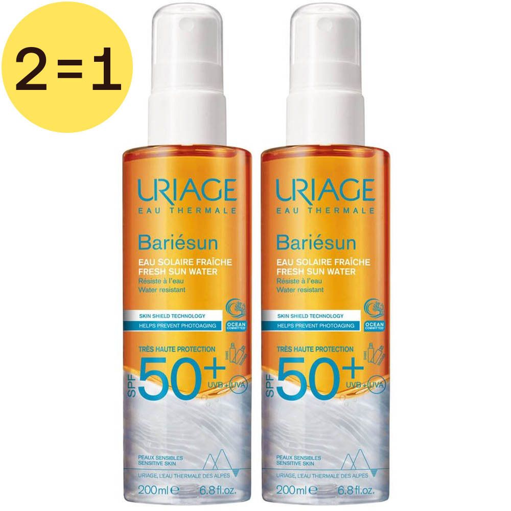 Uriage Bariésun Eau Solaire Fraîche SPF50+ 2x200 ml Eau Pour Le Visage