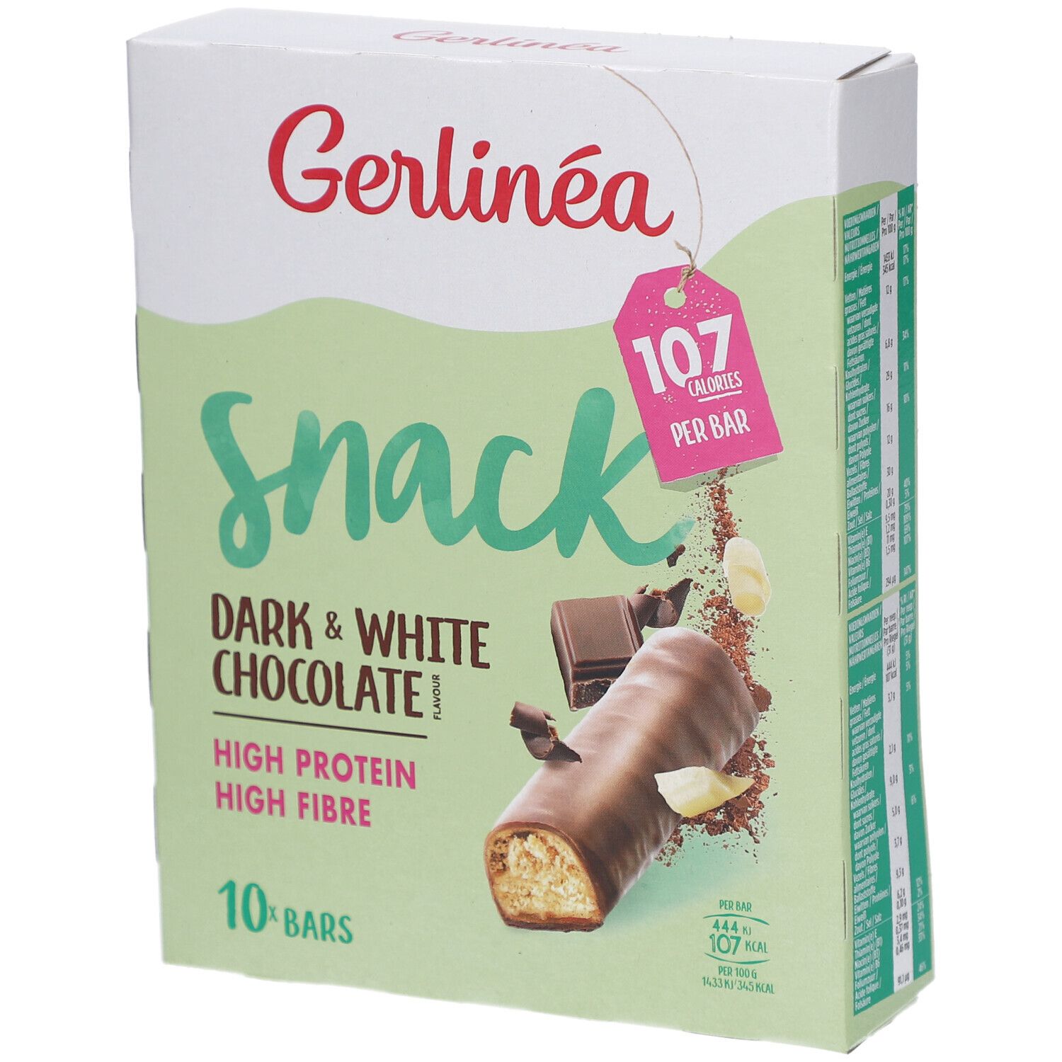 Gerlinéa Snack Chocolat Noir & Blanc Barre 310 g